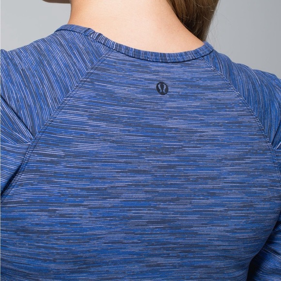 Lululemon Lab City Long Sleeve Puff Shoulder Pullover - Space Dye Blue - Small - Picture 2 of 14